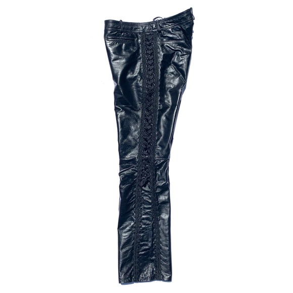 XS | Vintage black Danier leather lace up pants - Picture 5 of 5